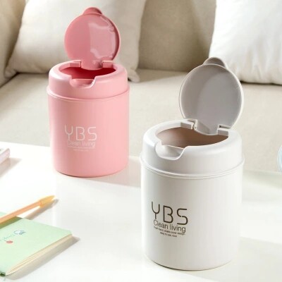 Korean-style mini trash can desktop trash box creative mini small desk with cover small trash can