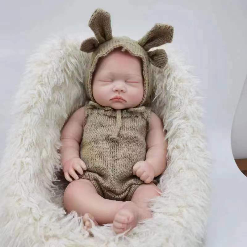 46cm 3kg Solid Pure Silicone Super Soft Q-Elastic Baby Realistic Reborn Doll Newborn Model