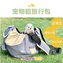 Pet Mink Travel Bag Shoulder Backpack Blue Pink Angoru Angru Ferret Marxel Outside with bag portable bag