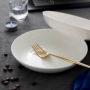 Đĩa sứ xương trắng tinh khiết món ăn gia đình tròn sứ trắng sứ tấm sâu 7 inch đĩa vi sóng đĩa dao kéo bộ chén đĩa đẹp