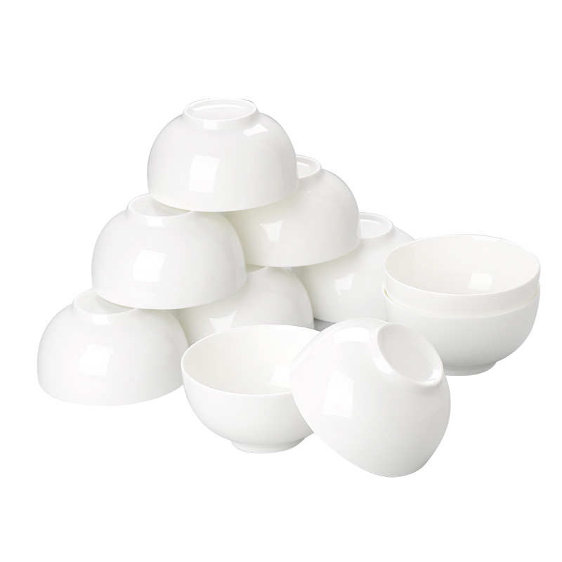 Tableware bowls of 10 with pure white ipads bowls home 4.5 inch bowl white ceramic 10 soup bowl noodles bowl