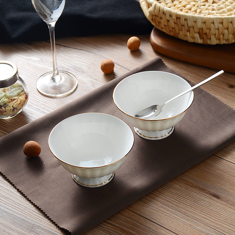 Tangshan ipads bowls 5 inches tall bowl to eat rice bowl of household ceramic bowl European - style up phnom penh ultimately responds soup bowl bowl of rice bowls
