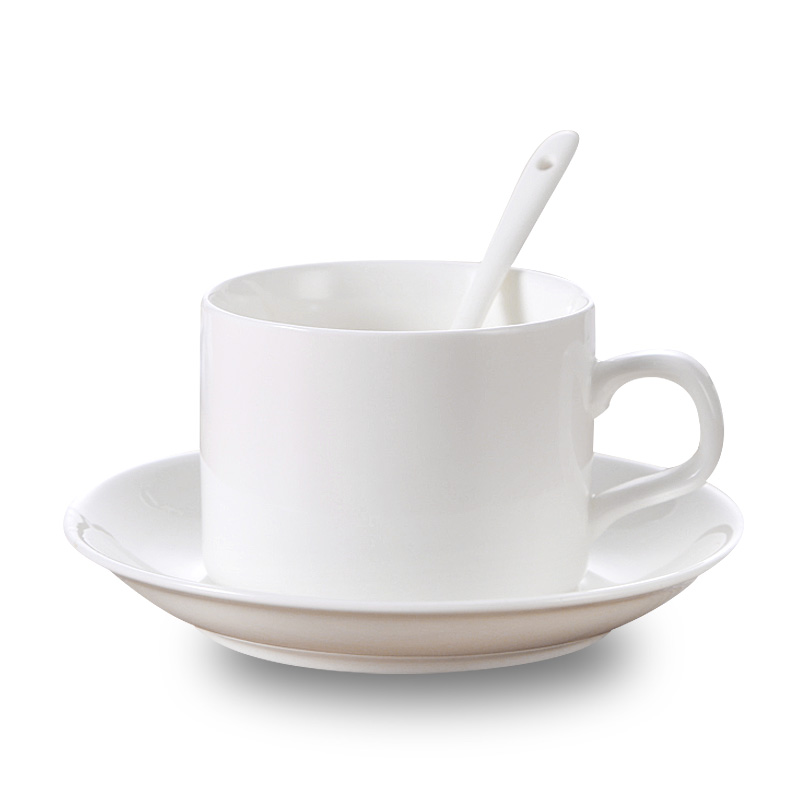 Pure white creative contracted ceramic ipads China coffee cups and saucers suit office Japanese tea milk cup