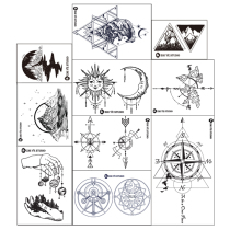 Zhi Ye Xingchen sea literary tattoo stick compass compass wave Mountain space Sun Moon set ten