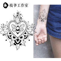 Zhiye Bee College Literary tattoo stickers ins Wind Retro Girl hand-painted plant waterproof Japanese student arm