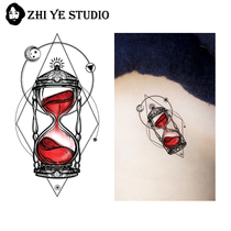 Zhi Ye life hourglass literary tattoo stickers ins retro style men and women Time funnel College Hong Kong wind Blood Dark Dark