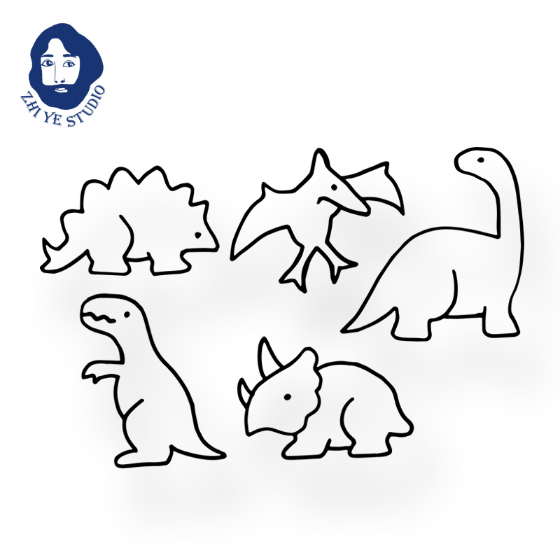 Branch Ye original dinosaur clan line tattoo stickers for men and women long-lasting waterproof finger neck cute small fresh animals