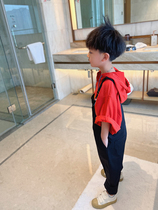 Lu Mas high-end parent-child clothing 2023 spring and summer new style trendy mother-child Korean style boys street overalls suit