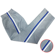 Customized spring and summer autumn school clothes pants sports pants student pants gray South Korean inlaid blue white side straight loose casual pants