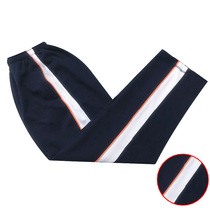 Spring and summer cotton deep Tibetan classic white wide orange thin strip trousers mens and womens sports pants students youth tide