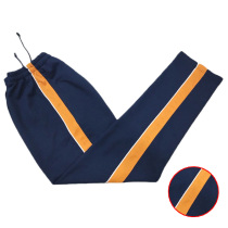 Spring and summer deep Tibetan youth school clothes pants with white fine orange wide straight tube students cotton sports pants