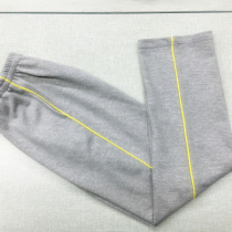 Childrens spring summer and autumn womens clothing pants gray inlaid yellow Thin Edge sports cotton leisure school uniform long pants