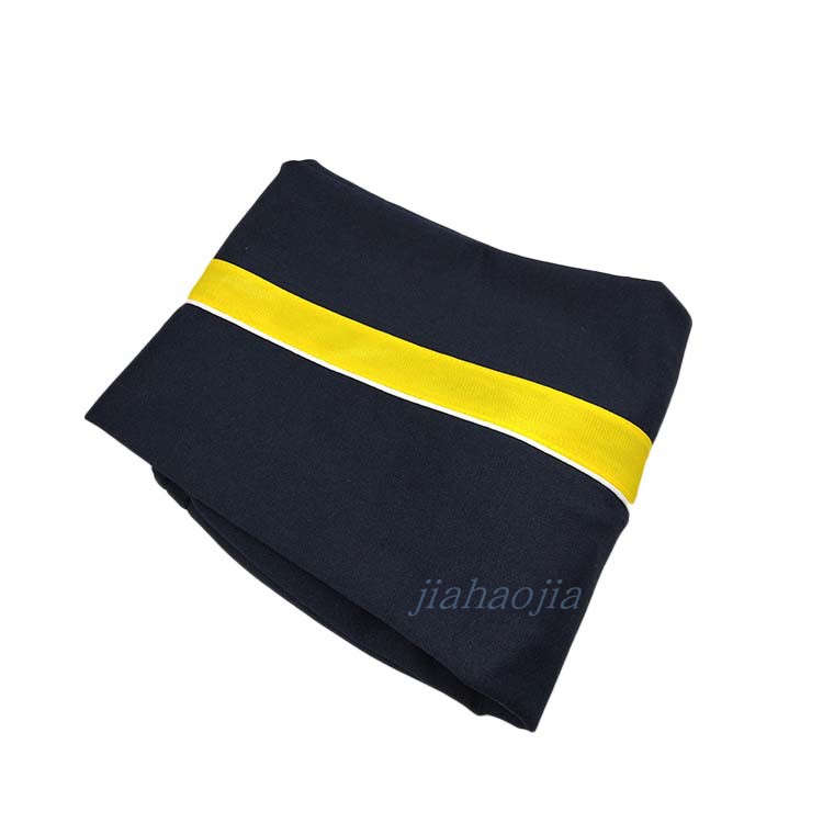 Quần bó sát cotton tùy chỉnh Màu xanh hải quân màu vàng rộng vành trắng sọc nam và nữ học sinh dầm chân đóng quần đồng phục học sinh quần quần áo trẻ em 10 tuổi