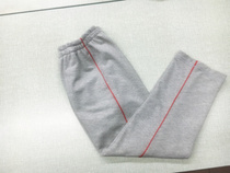 Spring and autumn light gray inlaid red thin straight school pants same sports cotton breathable male and female casual pants