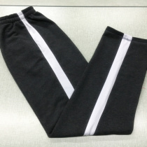 Spring and autumn trousers dark gray classic white wide bar sweatpants cotton terry casual pants school pants