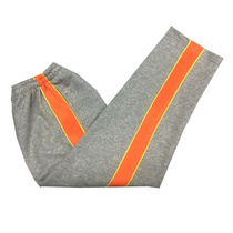 Spring and summer autumn cotton gray classic orange wide bar yellow thin strip sports school uniform pants student pants straight tube