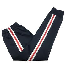 Spring and summer season deep Tibetan green pants young students white wide red edge sports casual pants closed foot neutral pants