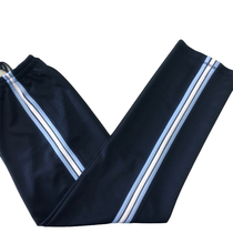 Spring summer and autumn season Tibetan green inlaid sky blue white strip 3 bar trousers casual pants mens and womens sports pants Breathable High waist