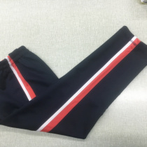 Spring Summer Gangfeng Black dark navy blue red and white side strip school pants same casual pants mens and womens sweatpants