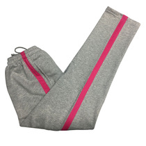 Gray sports pants female students spring and summer loose straight rose Red wide edge color cotton casual pants female school clothes pants autumn