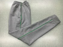 Childrens autumn spring and autumn mens and womens sports pants trousers gray green fine edge big childrens casual school clothes pants