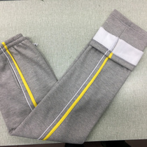 Winter models dont fall velvet school pants Gray 2 bars straight pants white yellow two bars sports leisure trousers