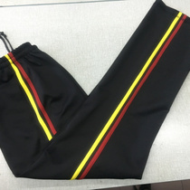 Customized spring and summer school clothes pants female Korean casual loose student thin sports pants black school dress pants yellow red trim