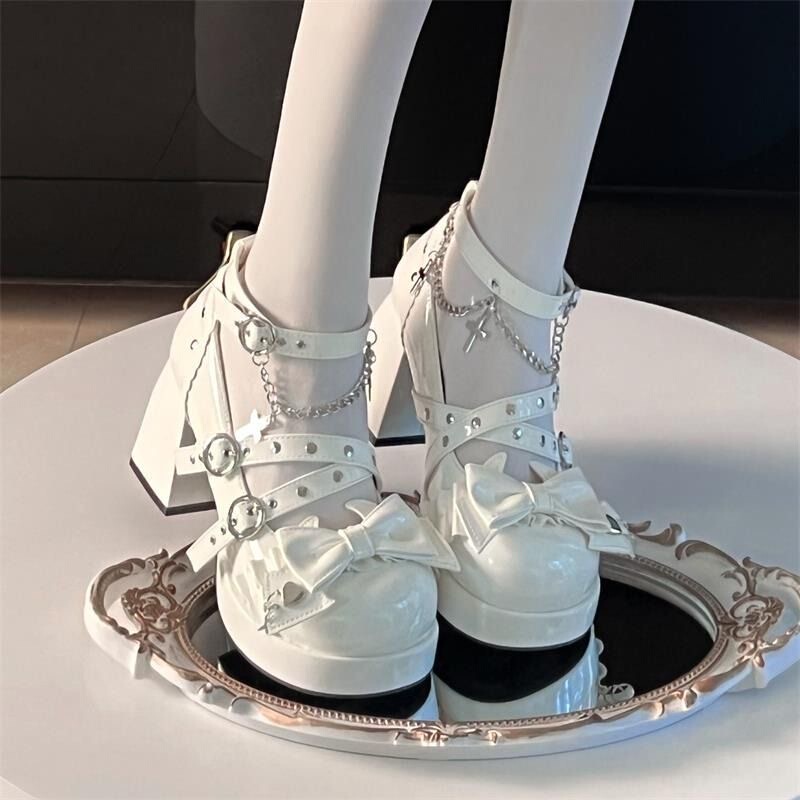Little Devil Punk Original Lolita Hot Girl Platform High Heels Lolita Princess Shoes Y2K Sweet Cool Single Shoes