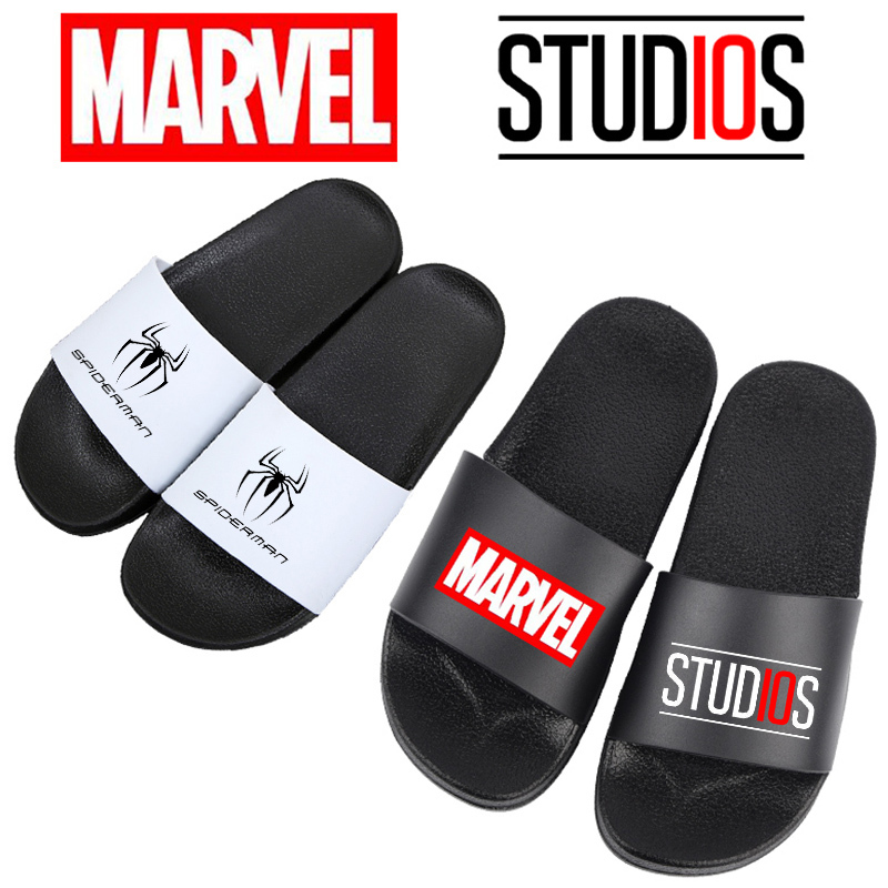 Slippers Men's Trendy Brand Marvel Hero Batman Spider Adult Home Outdoor Non-Slip Shoes Beach Summer Slippers