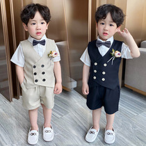Childrens suit suit suit boys dress summer casual handsome new childrens wedding flower girl suit catwalk show costume