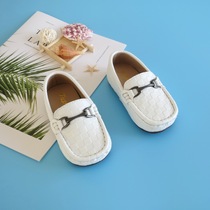 Childrens shoes spring boys Bean shoes black foreign style casual baby shoes round head soft bottom British style performance