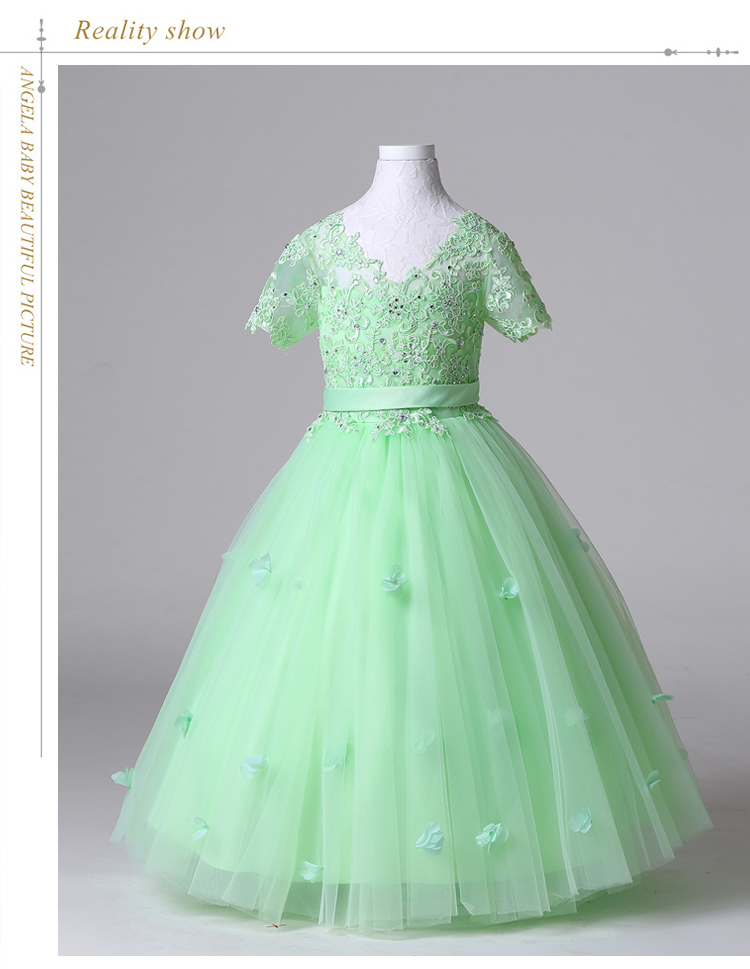 Cô gái váy váy công chúa váy cưới trẻ em pettiskirt mùa đông hoa cô gái váy váy catwalk chủ trang phục váy bé gái