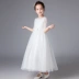 Cô gái công chúa váy trẻ em váy cô gái học sinh trung học váy cưới màu trắng trẻ lớn chủ nhà nhỏ piano biểu diễn quần áo - Váy trẻ em