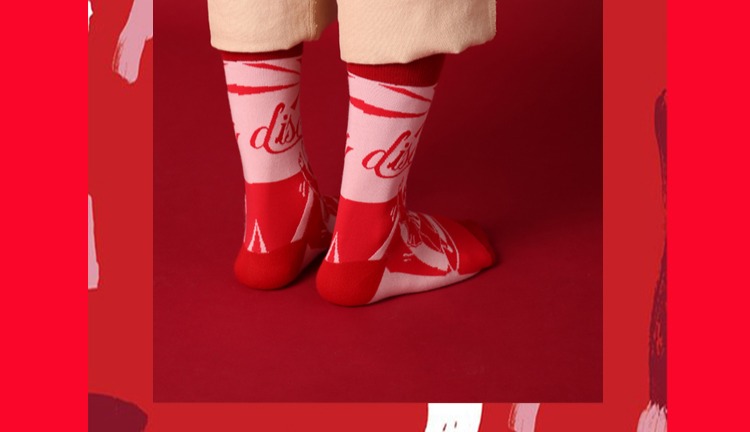 Almondrocks Judy pig vớ ống Coca-Cola vớ cotton cao cấp nam năm nay là một thủy triều lợn - Vớ bông tất nữ cổ cao