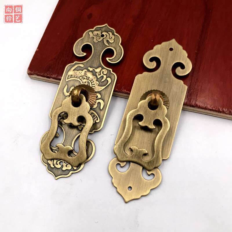 Chinese antique Ming and Qing Dynasty furniture classical bookcase cabinet cabinet cabinet wardrobe pure copper cabinet door flat copper handle vintage handle