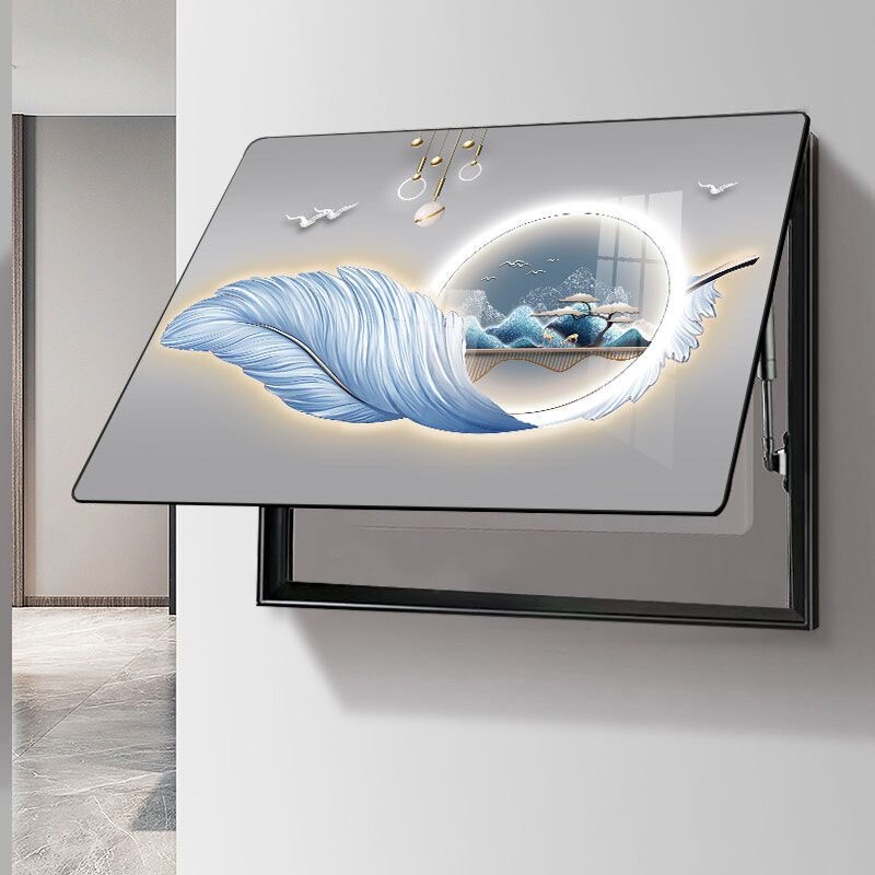 High-End Electric Meter Box Cover Hanging Painting, Decorative Mural for Distribution Box, Light Luxury Fashion Hydraulic Flip Cover Mural