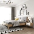 Phòng ngủ chính phong cách Bắc Âu 1,5 m giường gỗ nguyên khối hiện đại tối giản kinh tế 1,8 m tro gỗ màu giường đôi - Giường