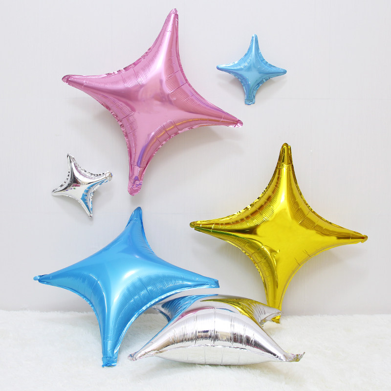 Shop celebration decoration multi-color four-pointed star aluminum film balloon quadrangular balloon wedding decoration supplies