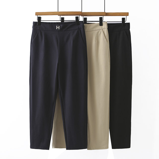 Plus size slimming elastic cigarette pants for fat girls