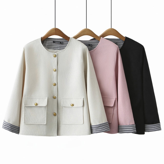 Large size coat women's 2025 spring new retro top