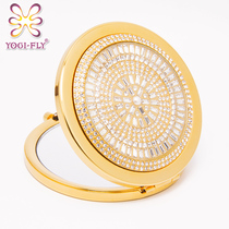 410 rhinestones gem portable cosmetic mirror portable folding double-sided Princess dressing mirror creative gift