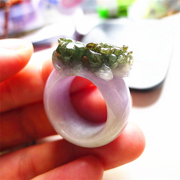 Natural burmese jade a-grade old pit species exquisitely carved and moisturizing to attract wealth and treasure pixiu ring with certificate