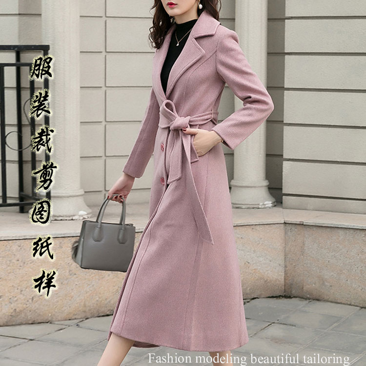 Lady Long version Single-face cashmere big coat paper-like autumn winter new body dress Coat Boilerplate Tailoring