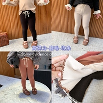 Baby leggings Spring and Autumn outside wearing foreign cotton small childrens clothing polished thickened childrens pants autumn trousers