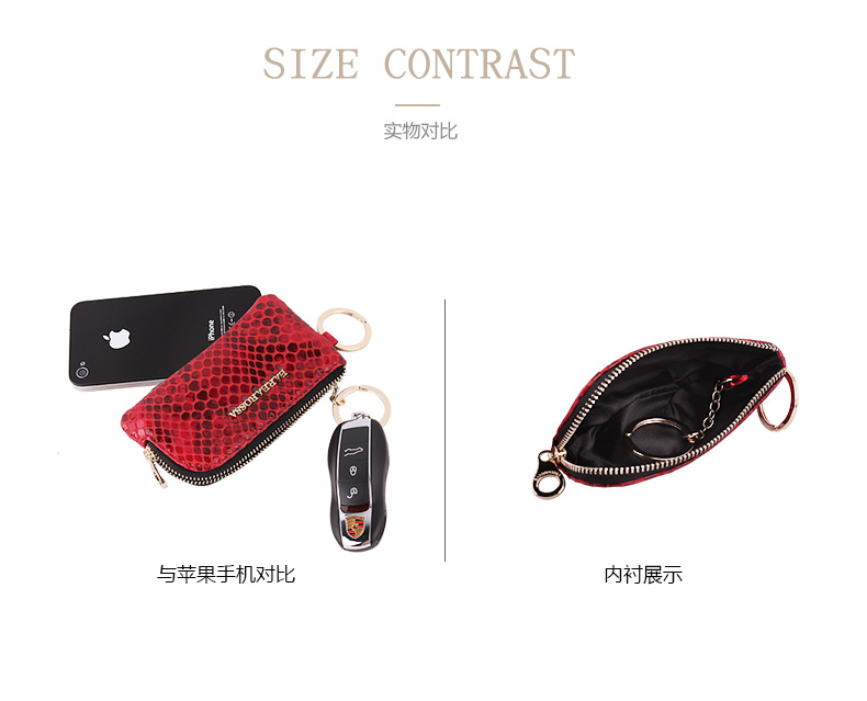 Authentic cặp chìa khóa túi nữ da xe chìa khóa túi da nam dây kéo túi túi tiền xu ví khóa móc chìa khóa - Trường hợp chính khóa túi xách