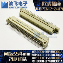 European socket 48p two row 2*24 plate to board plug straight curved pin 35481364813748138481C00A