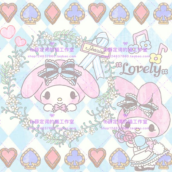 086 My Melody Feminine Parts Deduction-free PNG Stickers Background Wallpaper Material Melletti