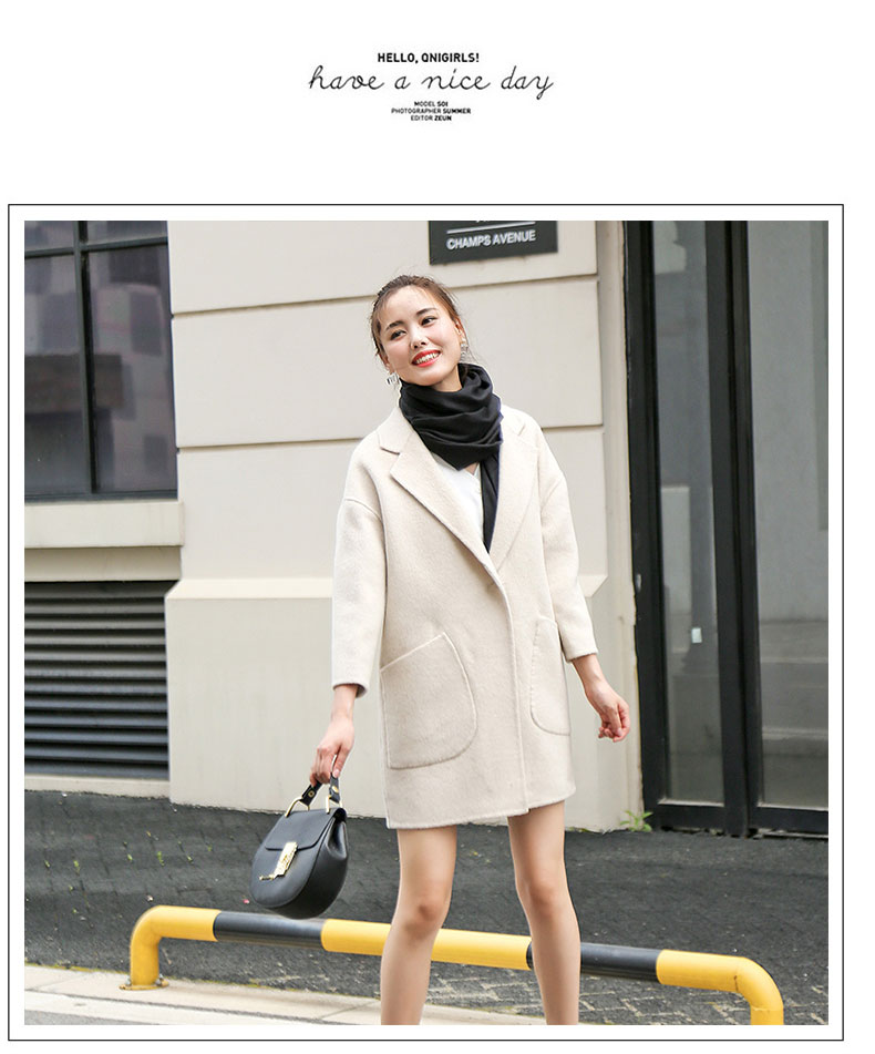 [Mid more money] ngắn tối khóa nhỏ đoạn 茧 loại handmade alpaca nhung Alba hai mặt áo mẫu áo khoác đẹp