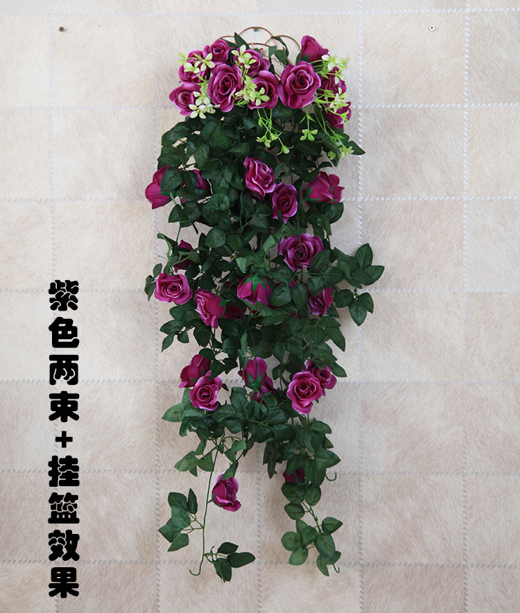 Trang trí tường giả hoa mây treo tường mô phỏng hoa hồng trong nhà phòng khách treo tường treo hoa lan treo giỏ hoa treo - Hoa nhân tạo / Cây / Trái cây hoa lan hồ điệp giả