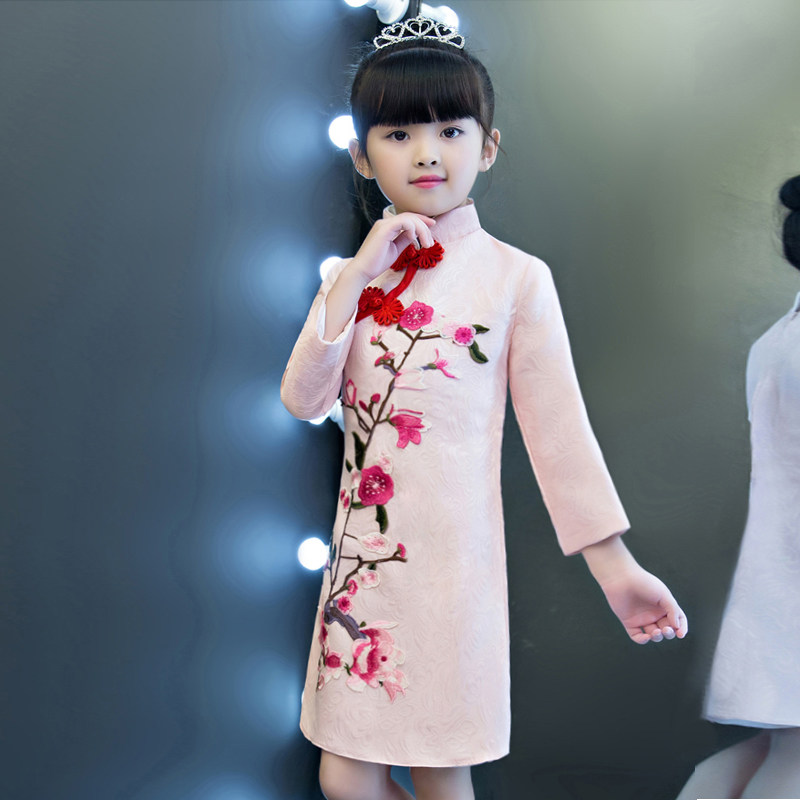 Girl Qipao 2021 New Children's Princess Dresses Chinese Wind Dress Chinese Style Don'ts Children's Guzheng Plays Out
